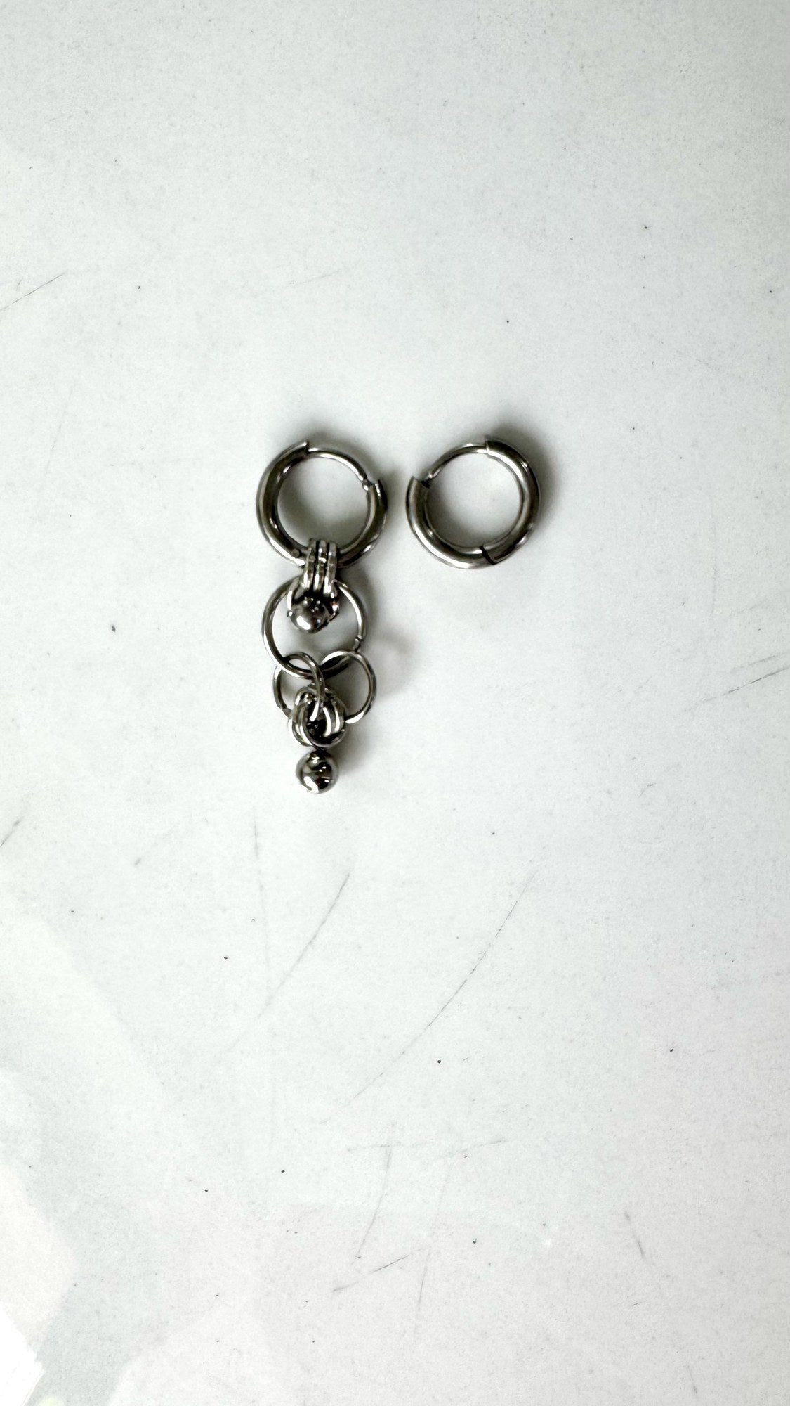 Knot Hoop Chain Earrings