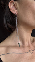Triangle Spike Chain Hoop Earrings