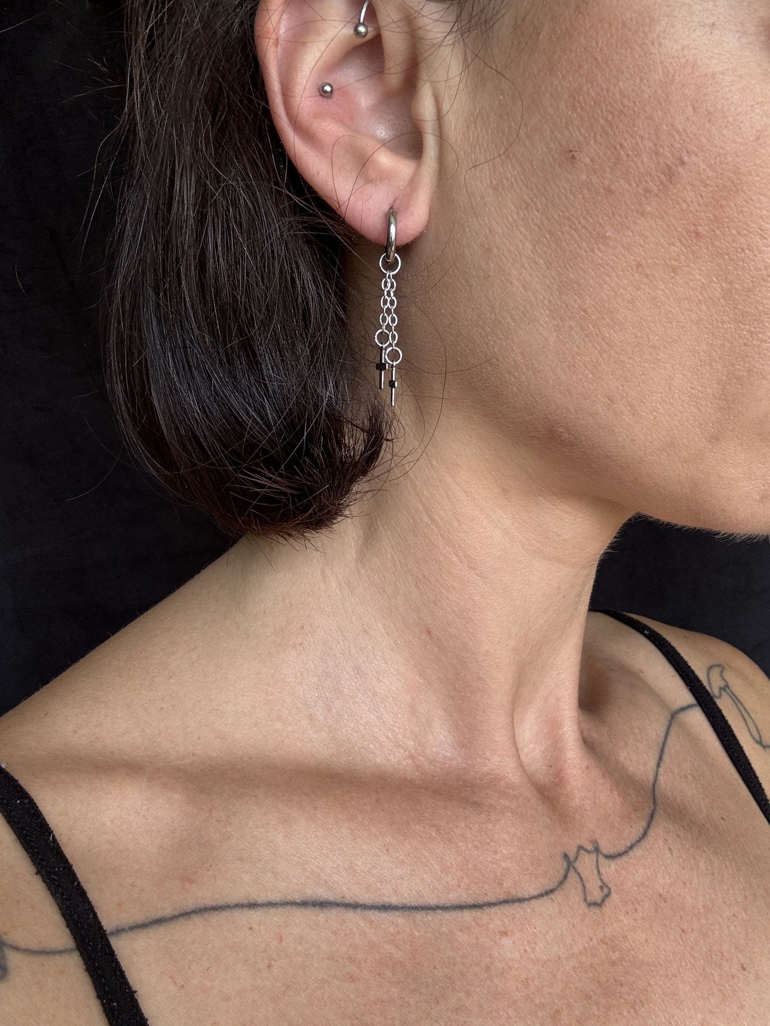 Faith Chain Hoop Earring