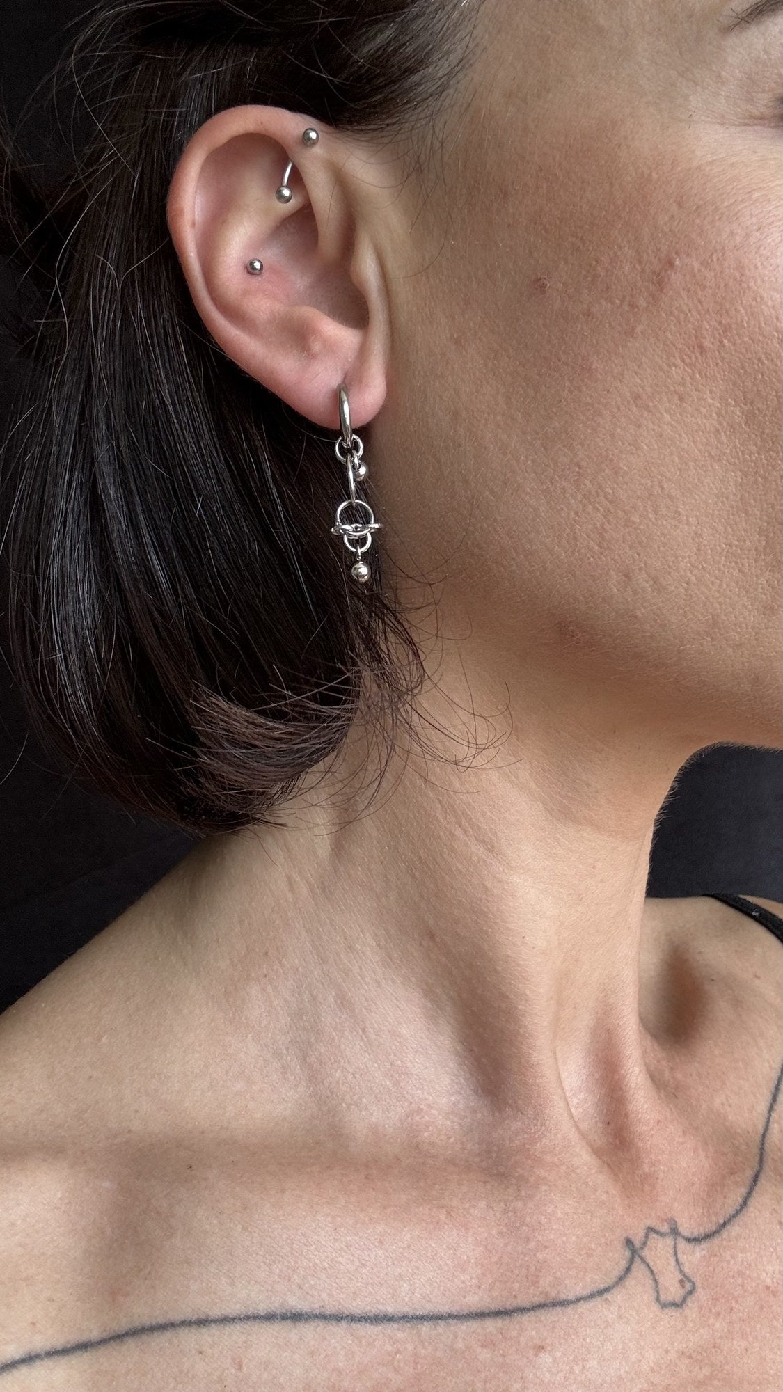 Knot Hoop Chain Earring