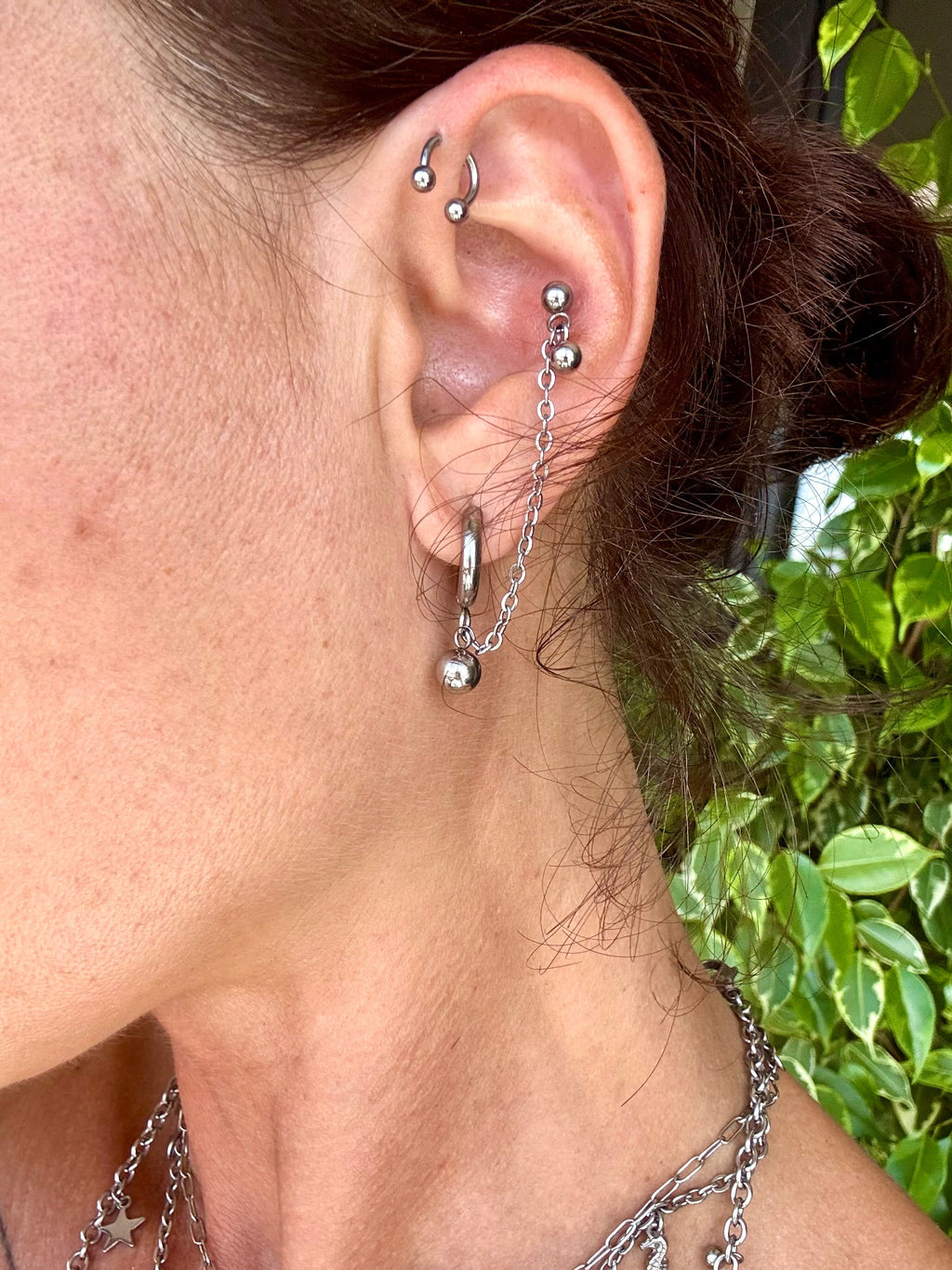 Connected Earrings with charms
