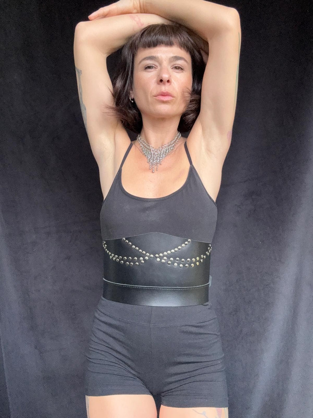 Riveted Leather Corset Belt