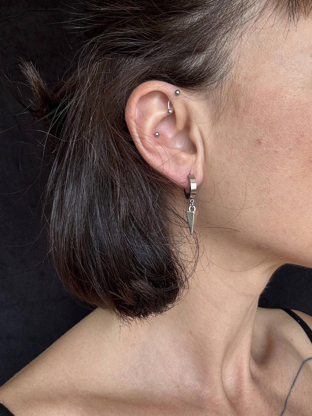 Triangle Spike Hoop Earrings