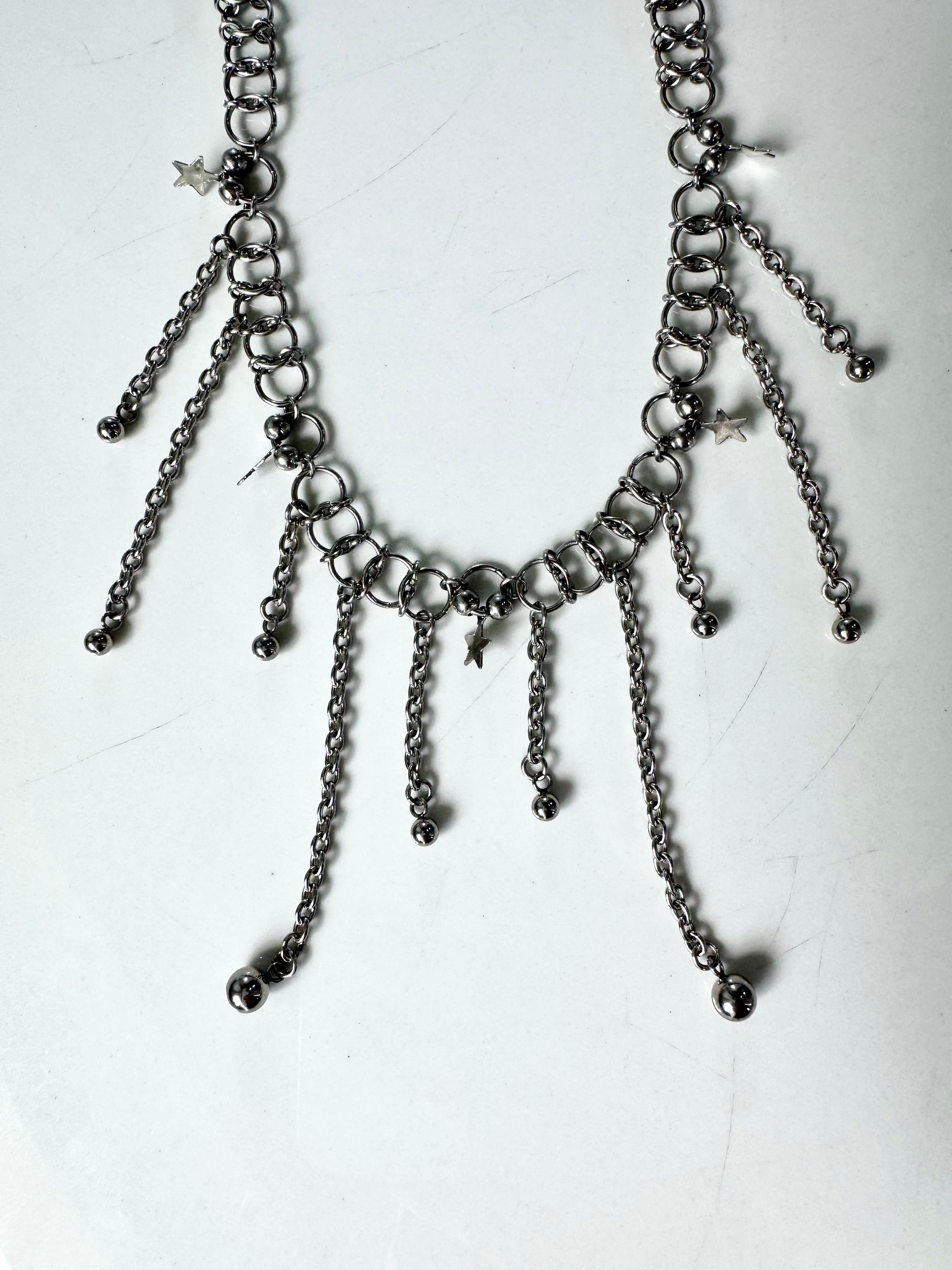 Ball Fringe & Star Necklace