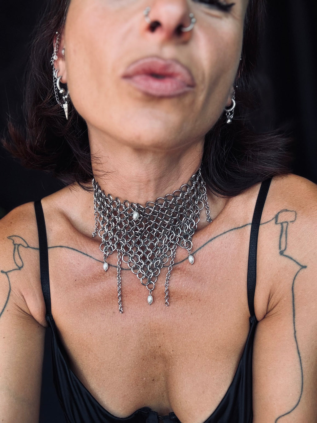 Chainmail & Pearl Collar