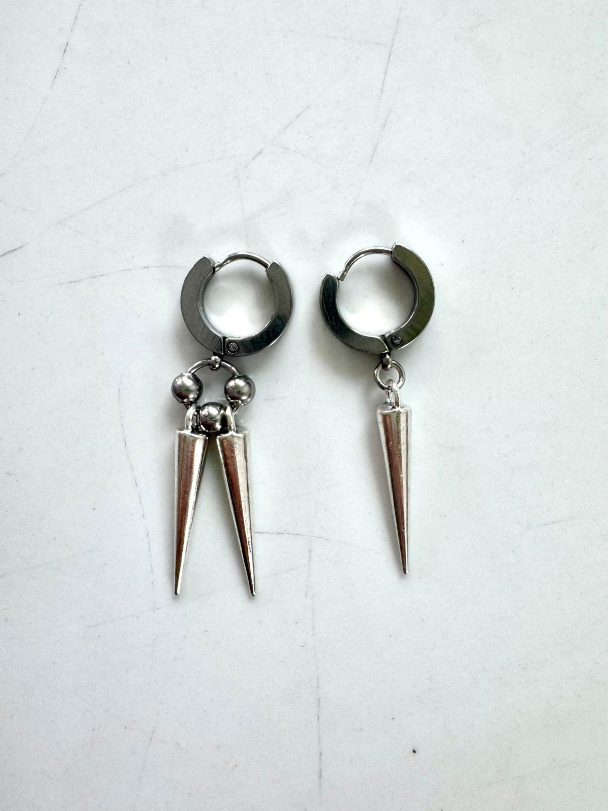 Double Spike Hoop Earring