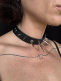 Large Spike Leather Choker