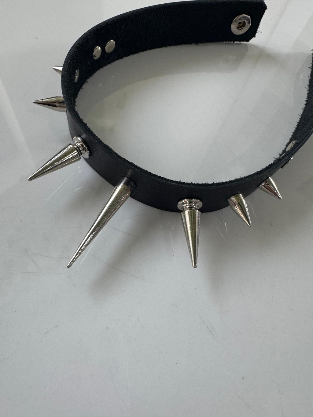 Large Spike Leather Choker