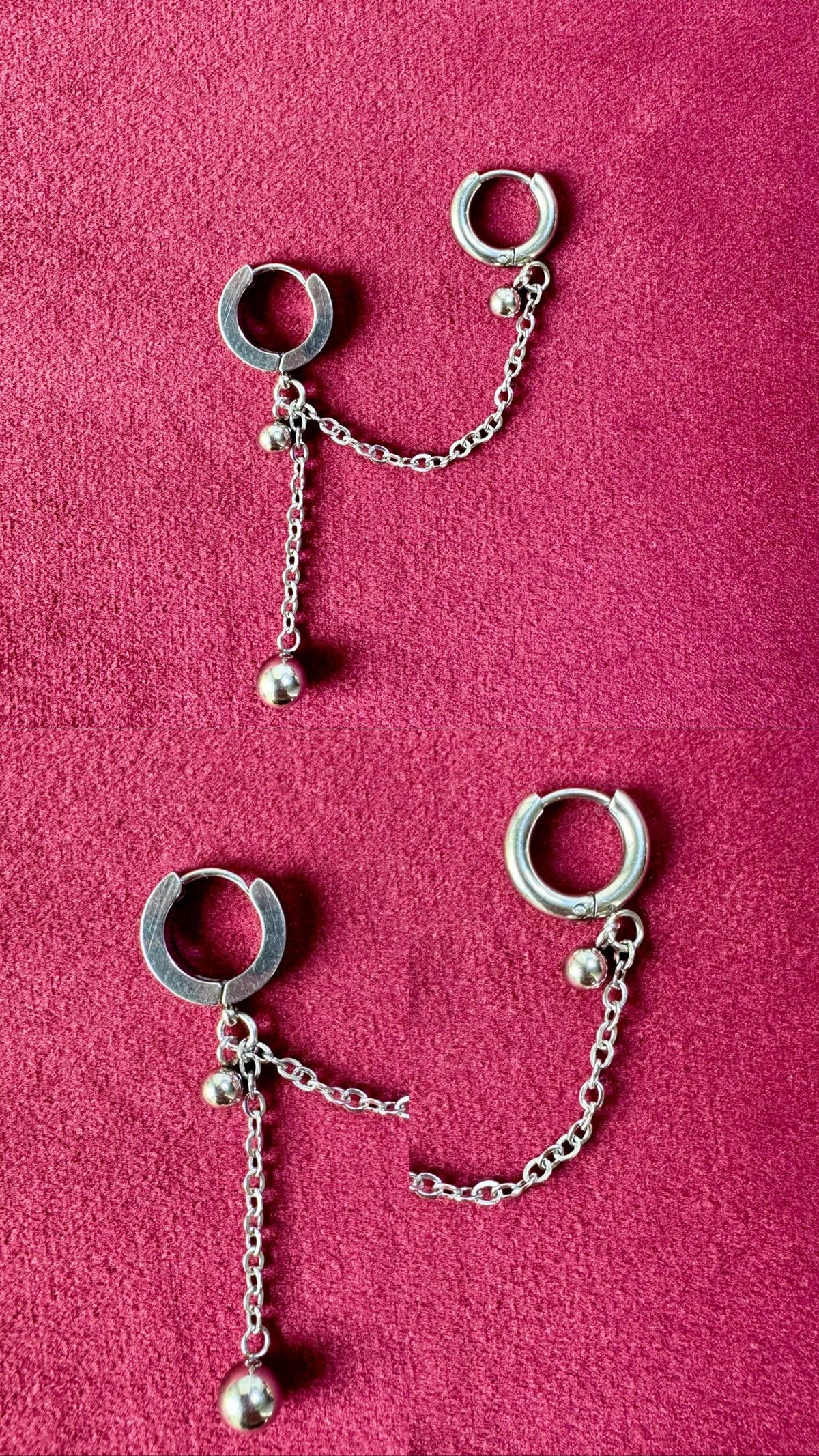 Connected Earrings with charms
